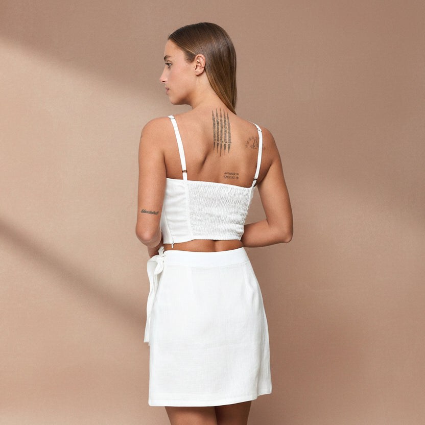 White Danae Linen Wrap Skirt - Salt & Creek