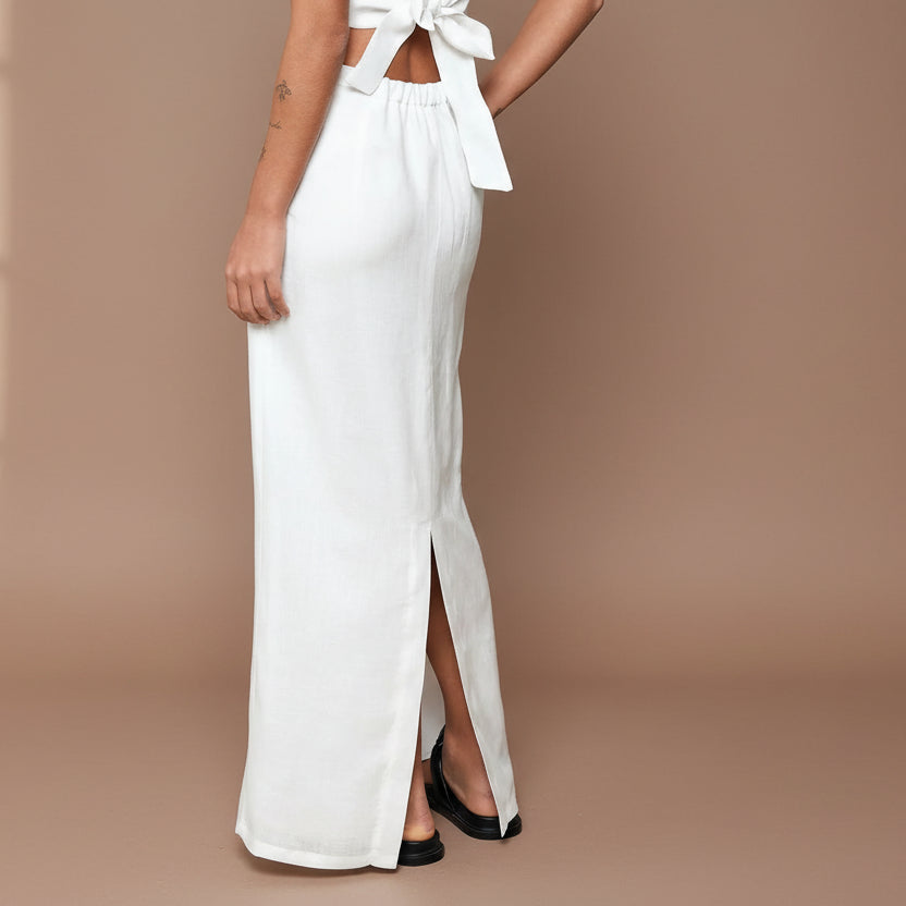 White Megara Linen Maxi Skirt - Salt & Creek