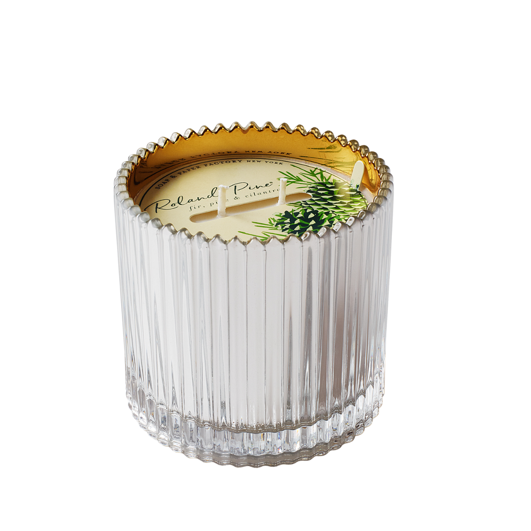 Roland Pine 14 oz Silver & Gold Candle