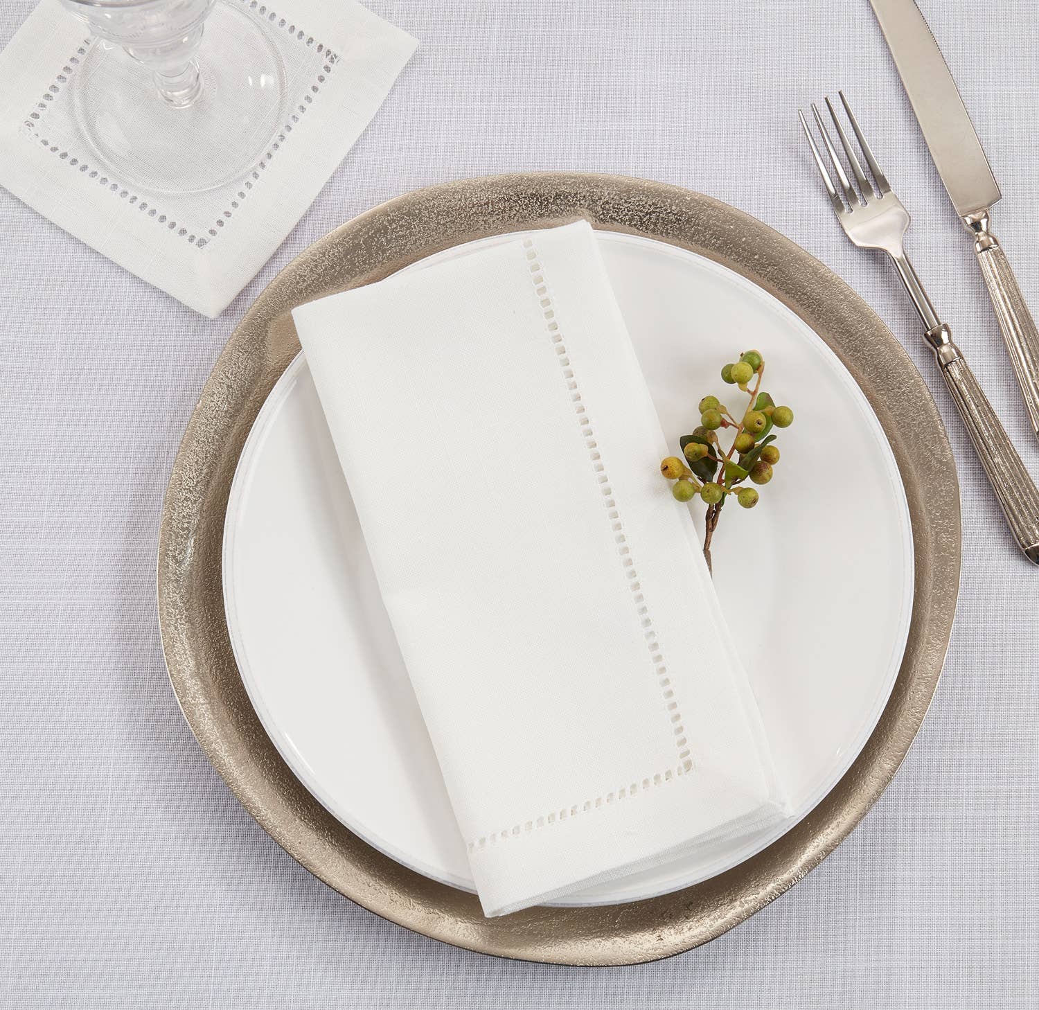Cocktail Napkin With Hemstitch Border