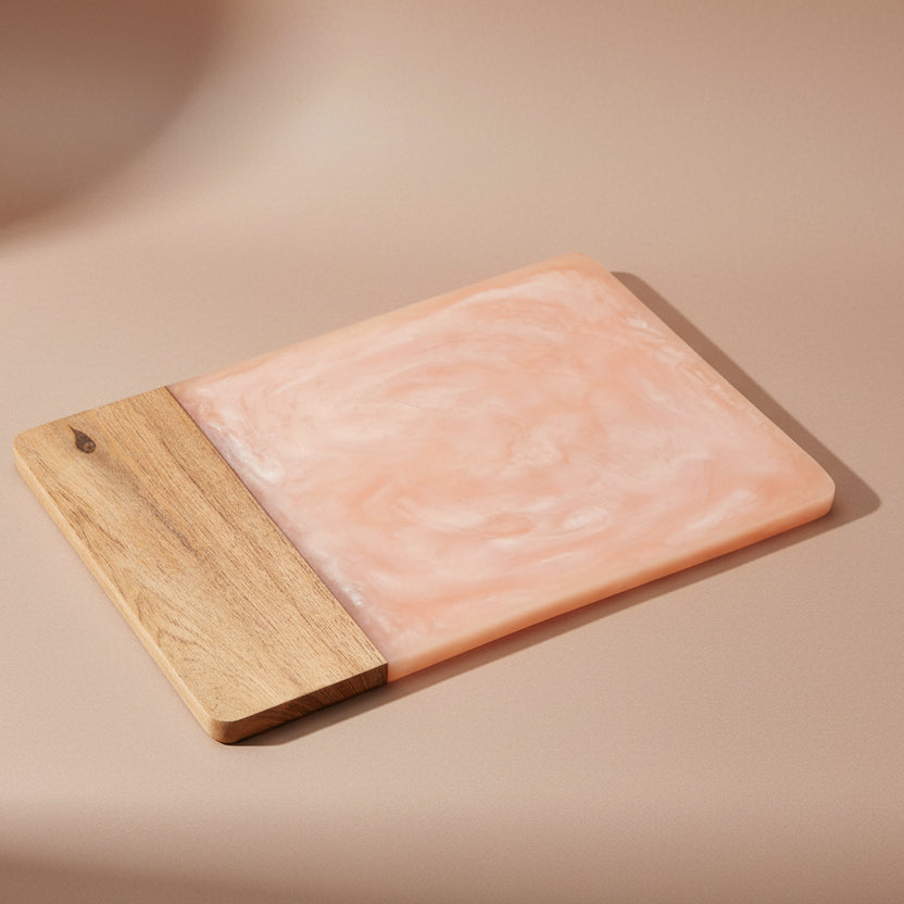 Pink Resin & Wood Cheese Board - Salt & Creek