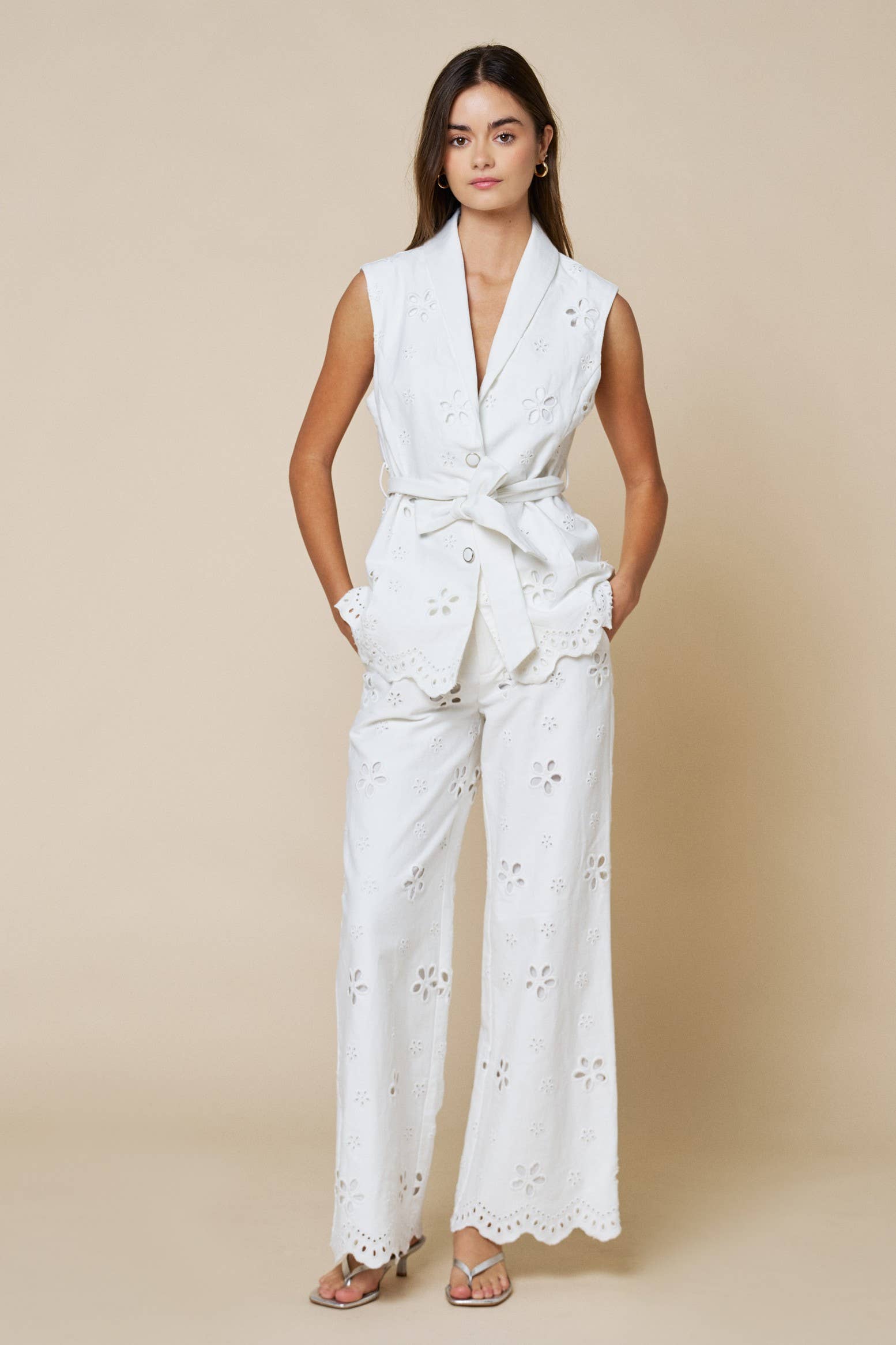 Cities Eyelet Blazer - Sleeveless - Salt & Creek