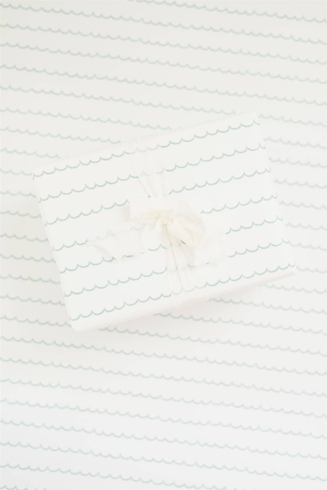 Turquoise Scallop Gift Wrap Roll - Salt & Creek