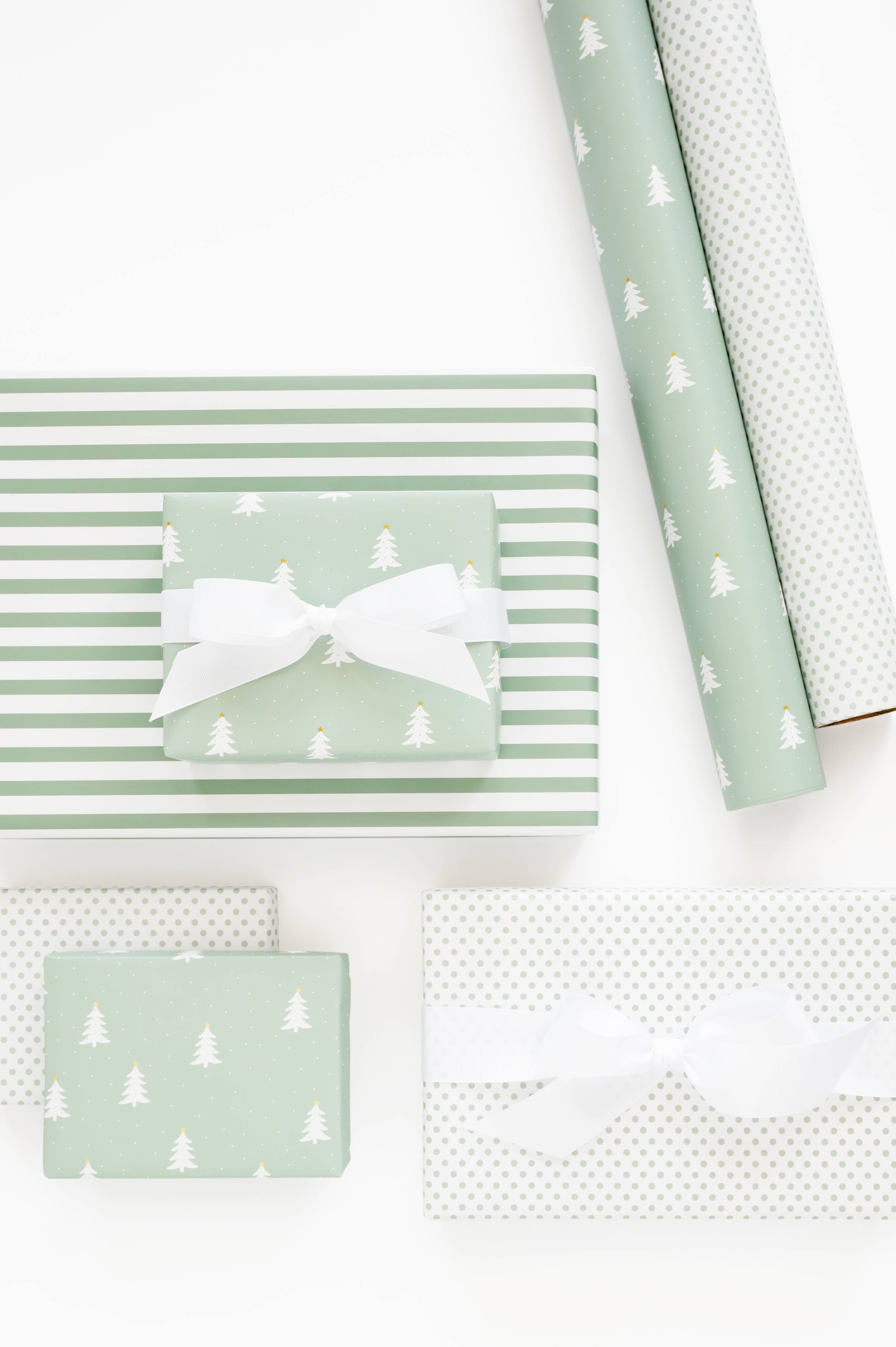 Holiday Gift Wrap, Green Christmas Tree Pattern by Sugar Paper