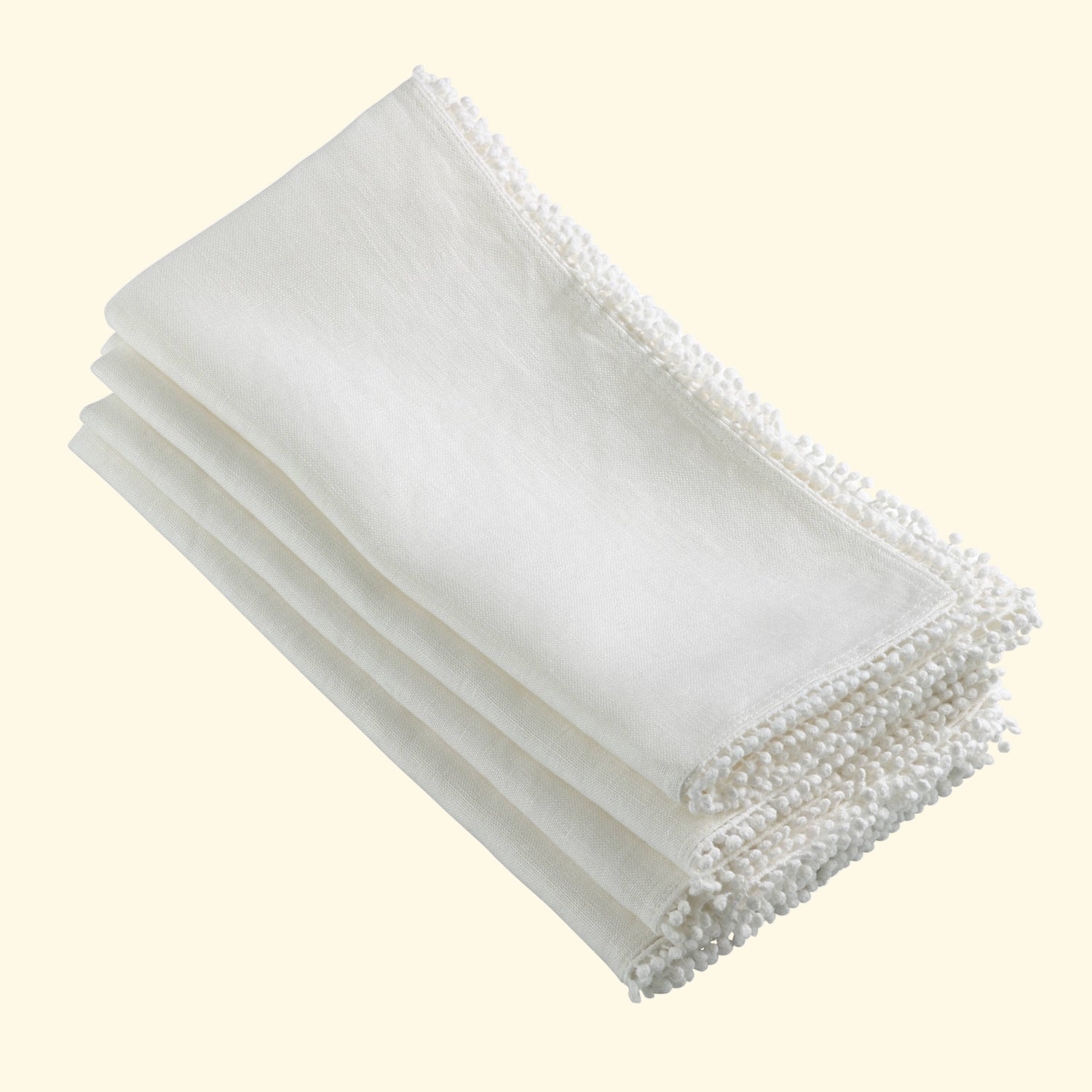 Pompom Border Linen Napkin
