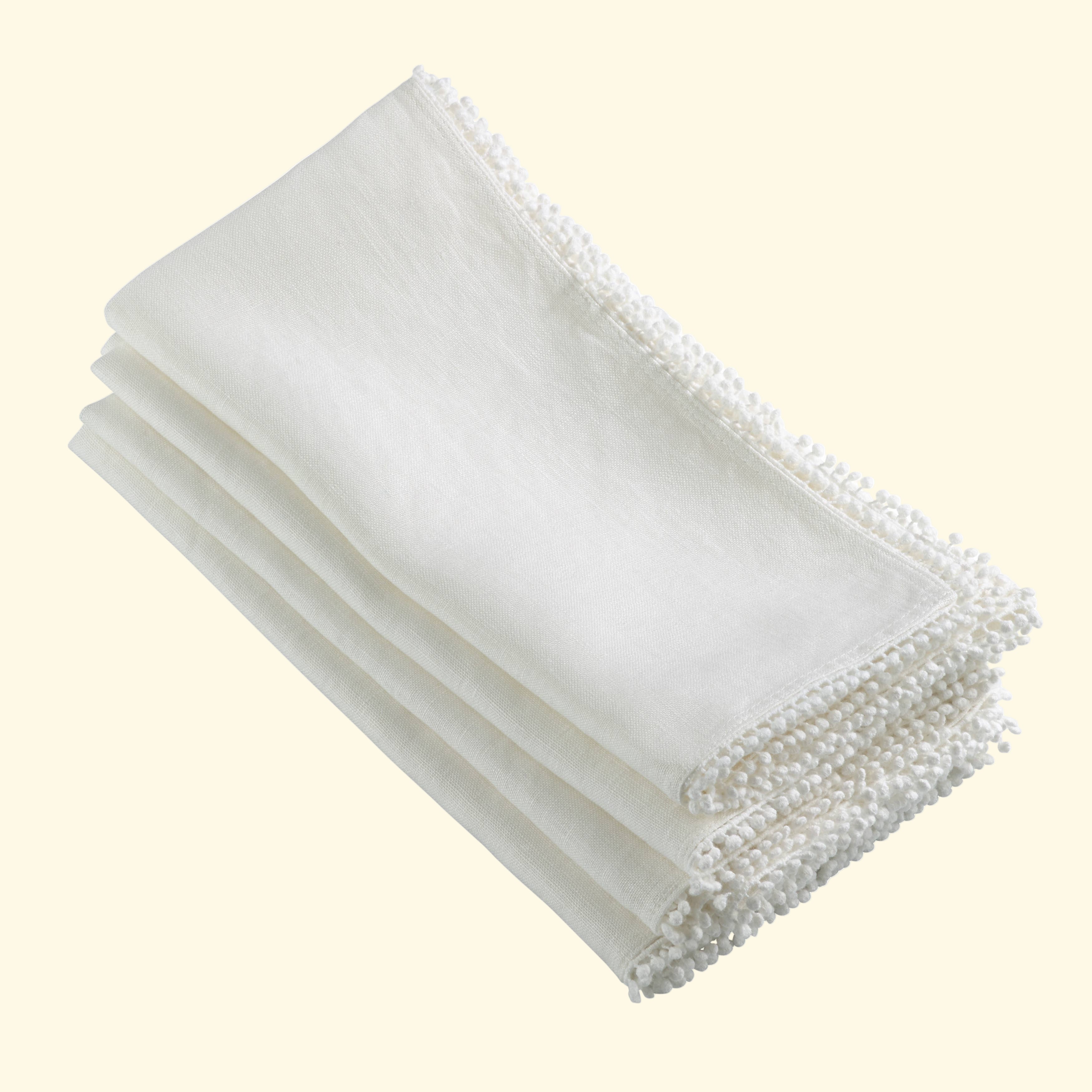 Pompom Border Linen Napkin