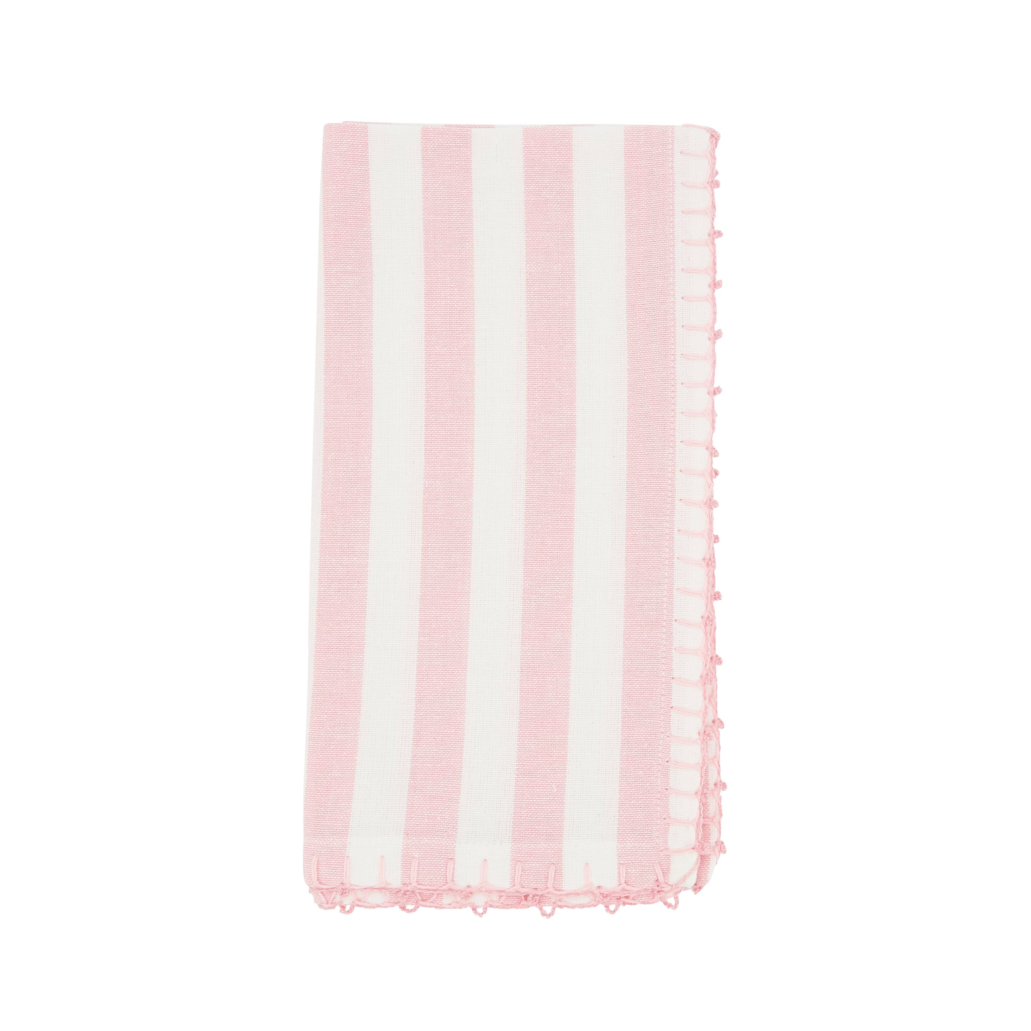 Lively Pompom Border Striped Napkin