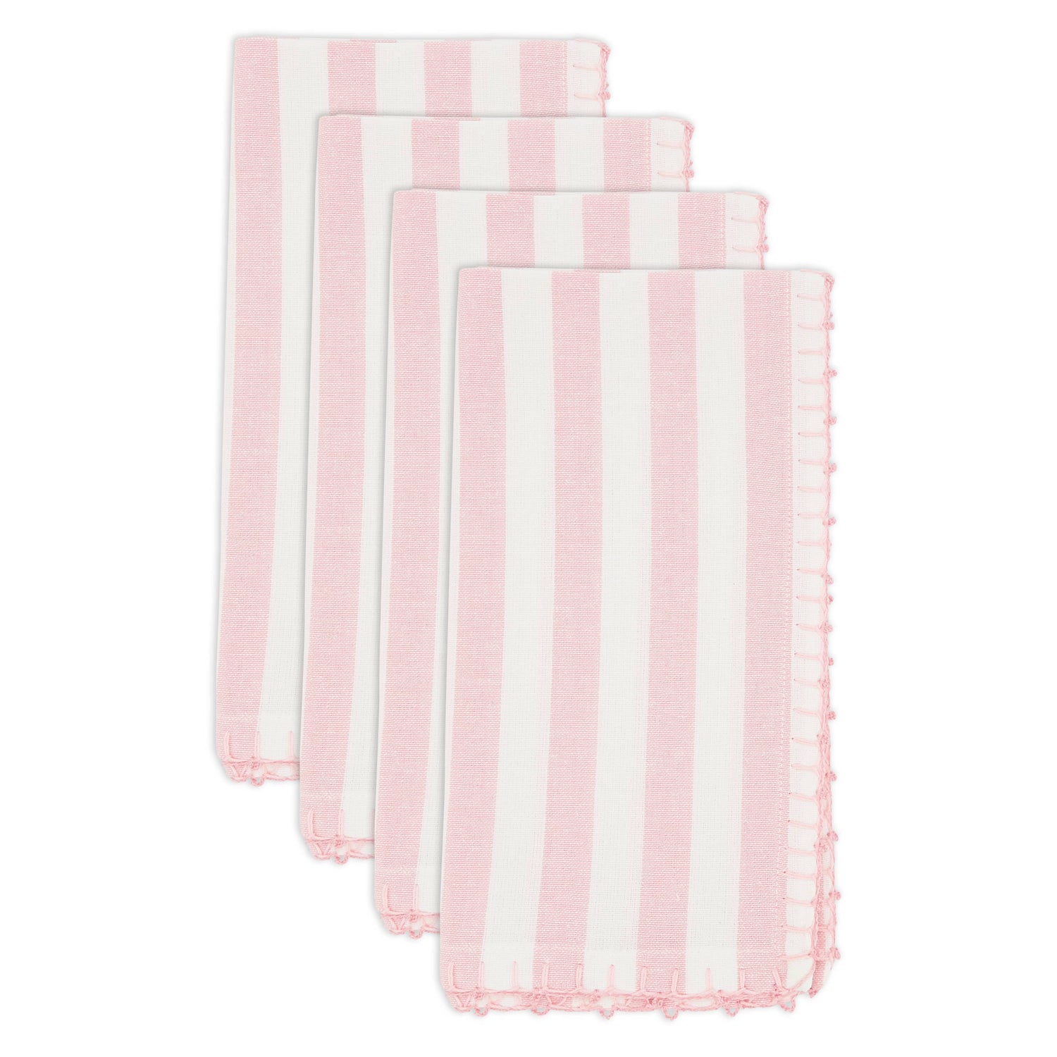 Lively Pompom Border Striped Napkin