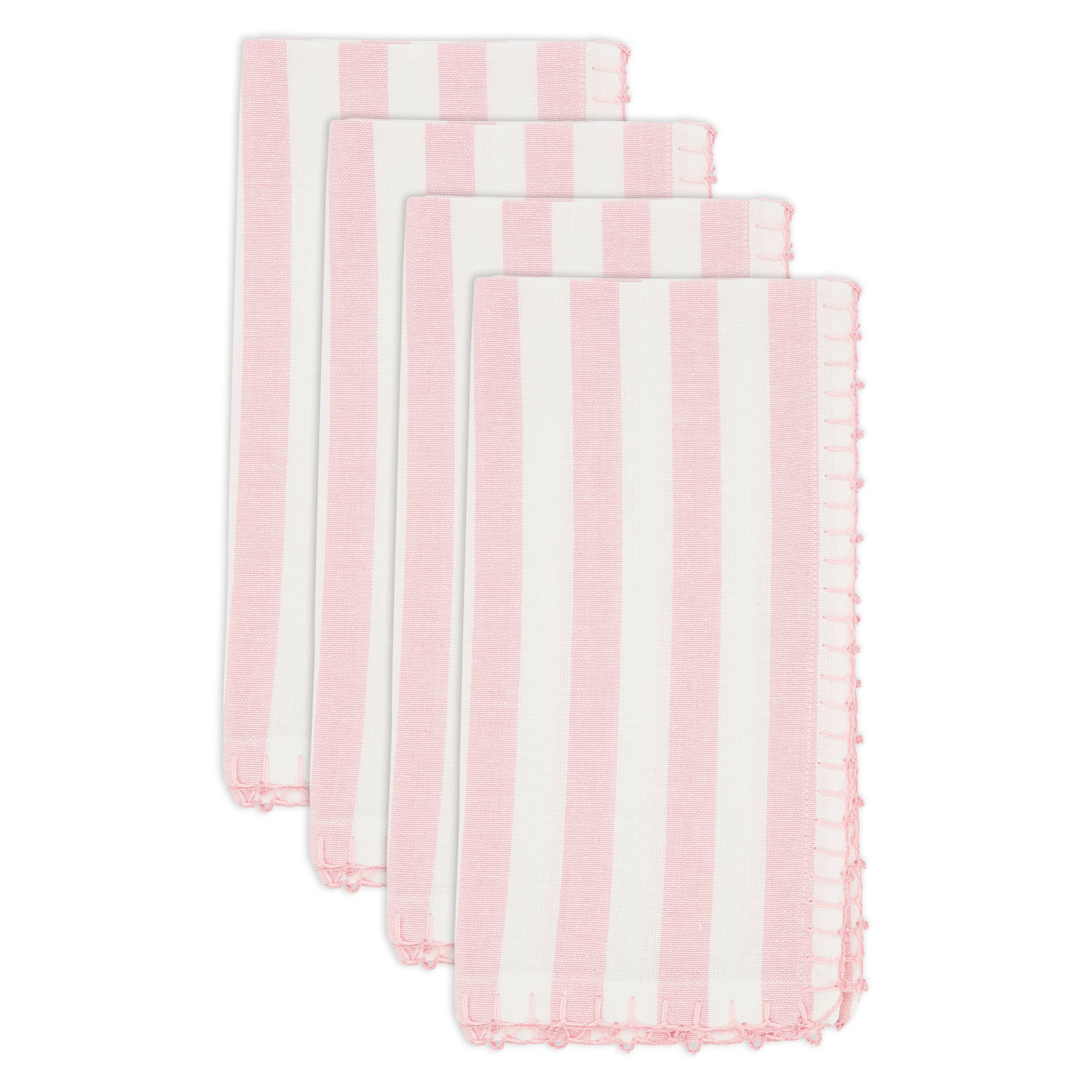Lively Pompom Border Striped Napkin