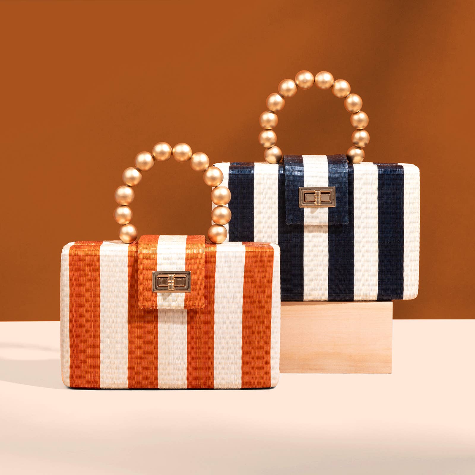 Louisa Clutch in Navy Stripe - Salt & Creek