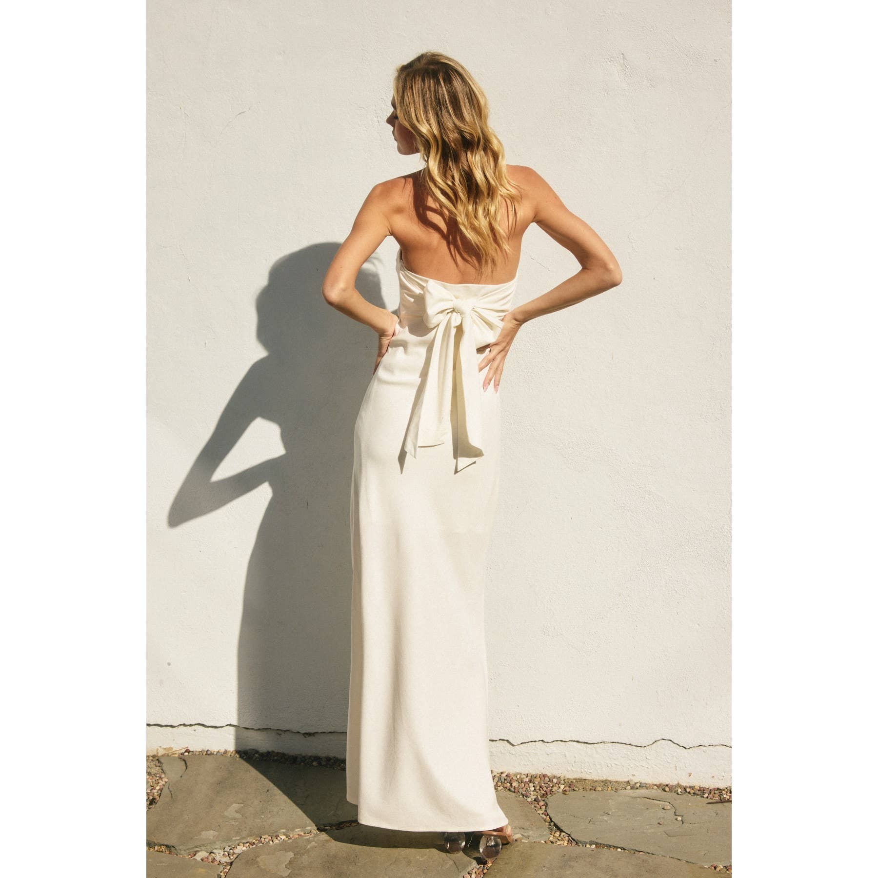 Heaven Sent Strapless Tie Back Maxi Dress - Salt & Creek