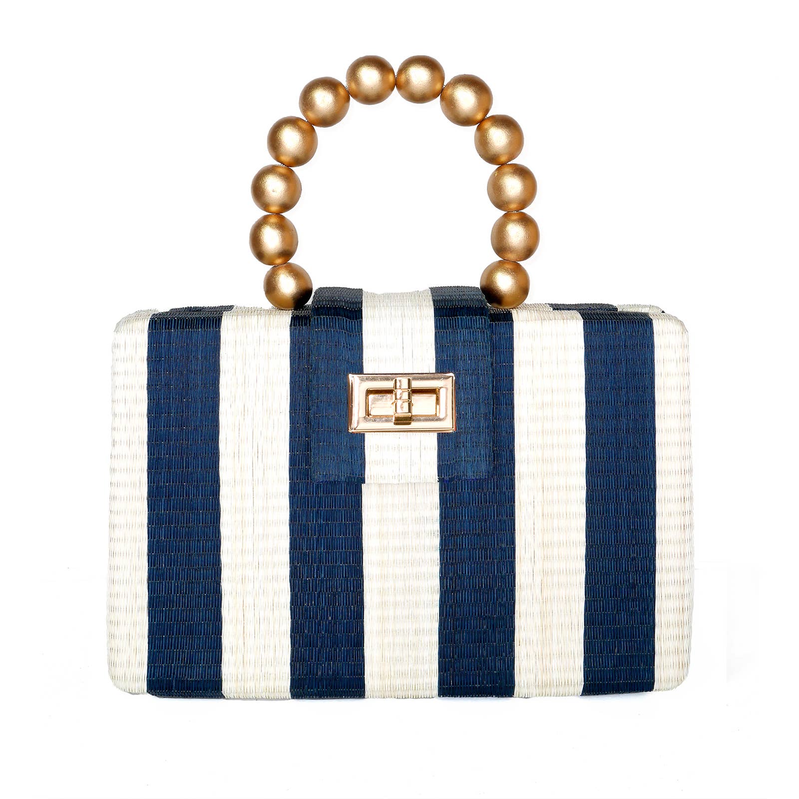 Louisa Clutch in Navy Stripe