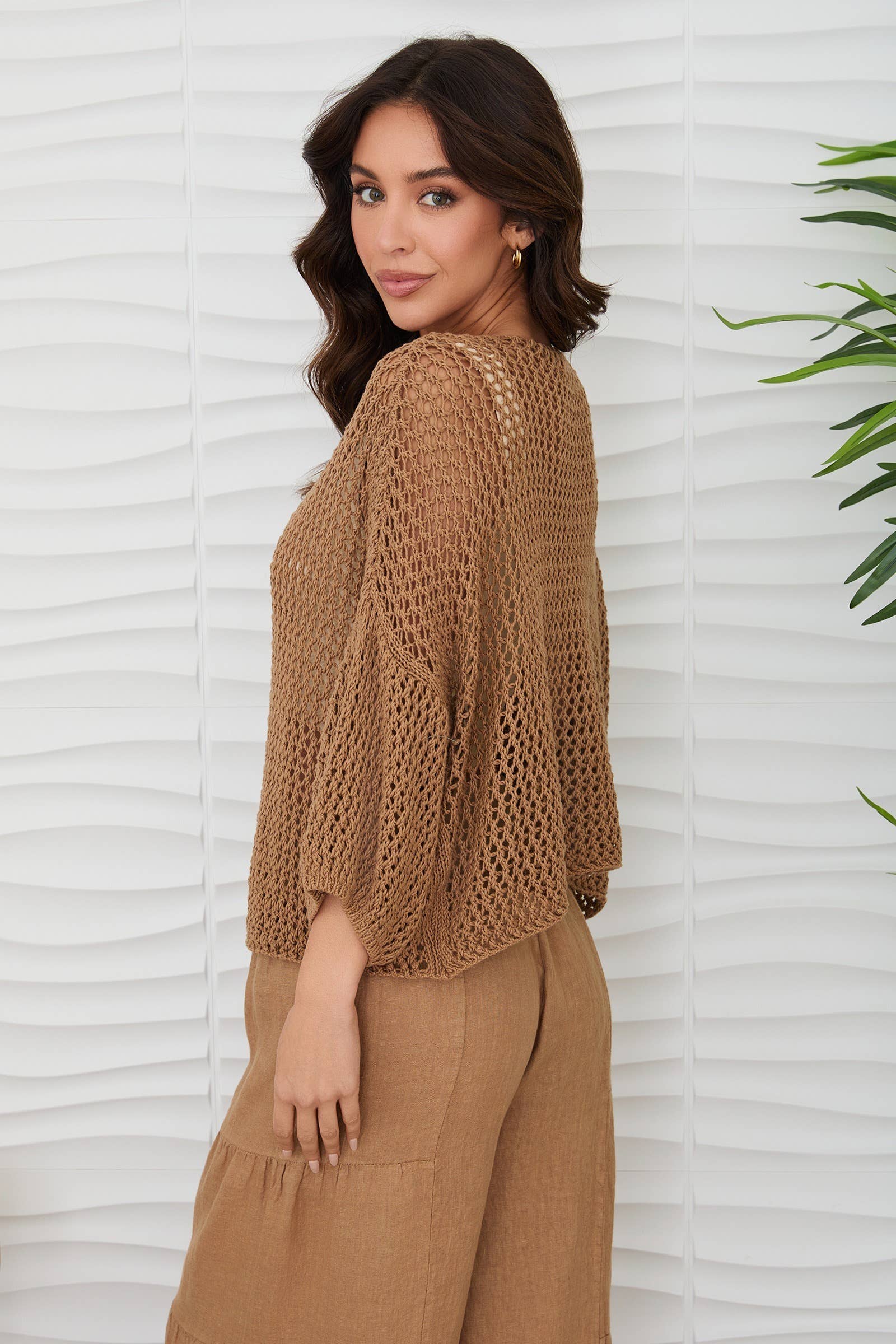 Erina Drop Shoulder Crochet Tunic