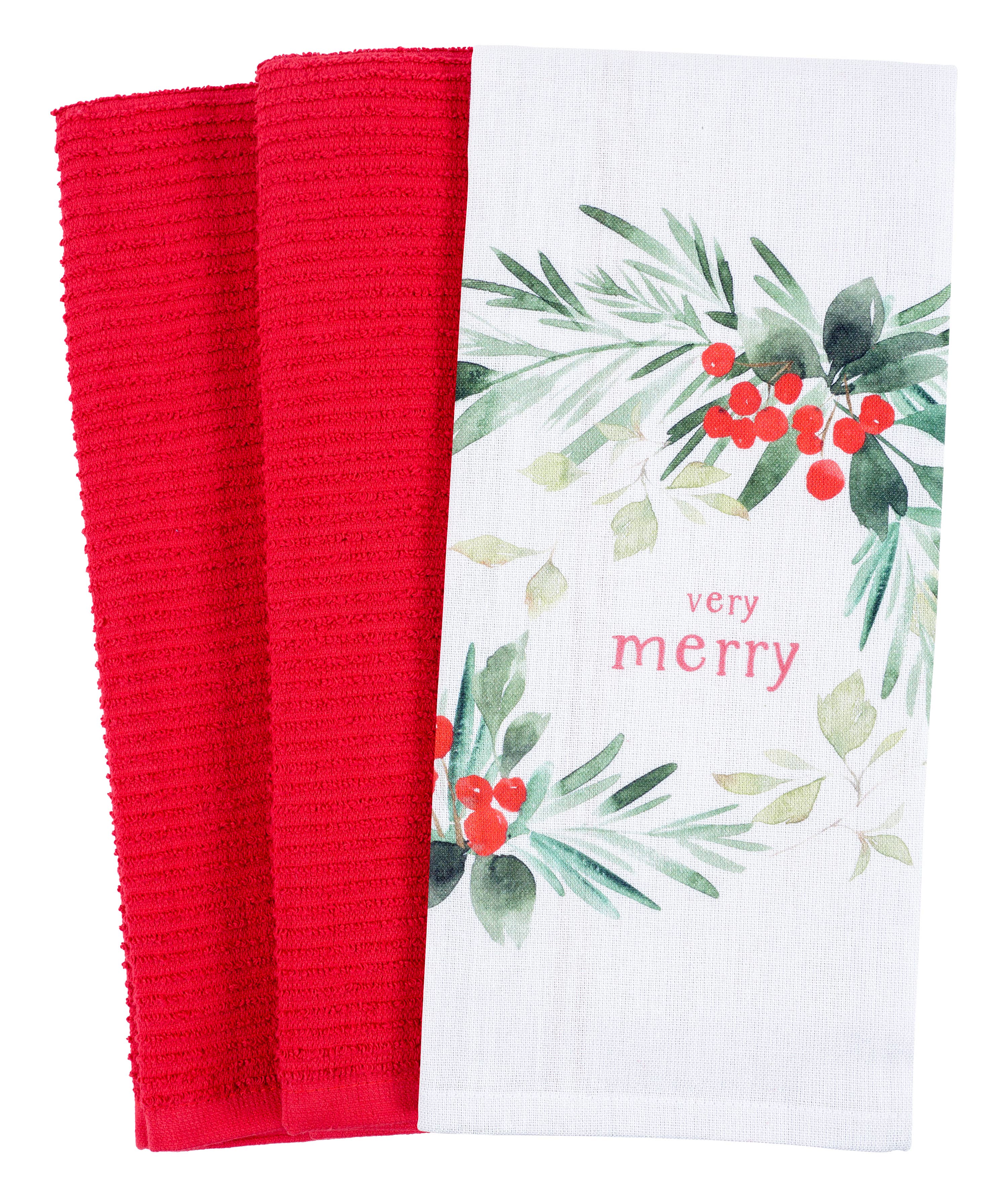 Holiday Kitchen Tea Towels - Set of 3