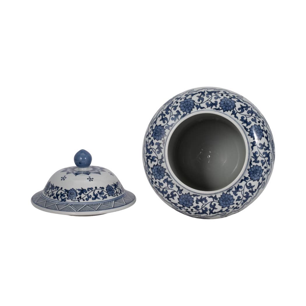 Blue Blossoms Temple Jar