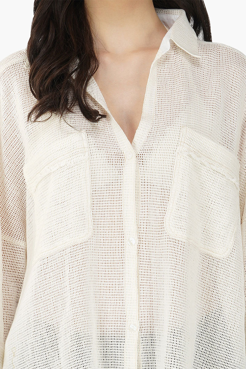White Crochet Cover Up Top - Salt & Creek