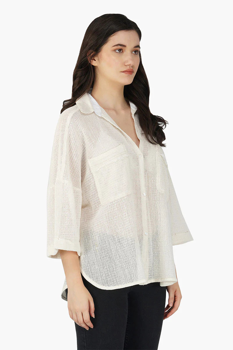 White Crochet Cover Up Top - Salt & Creek
