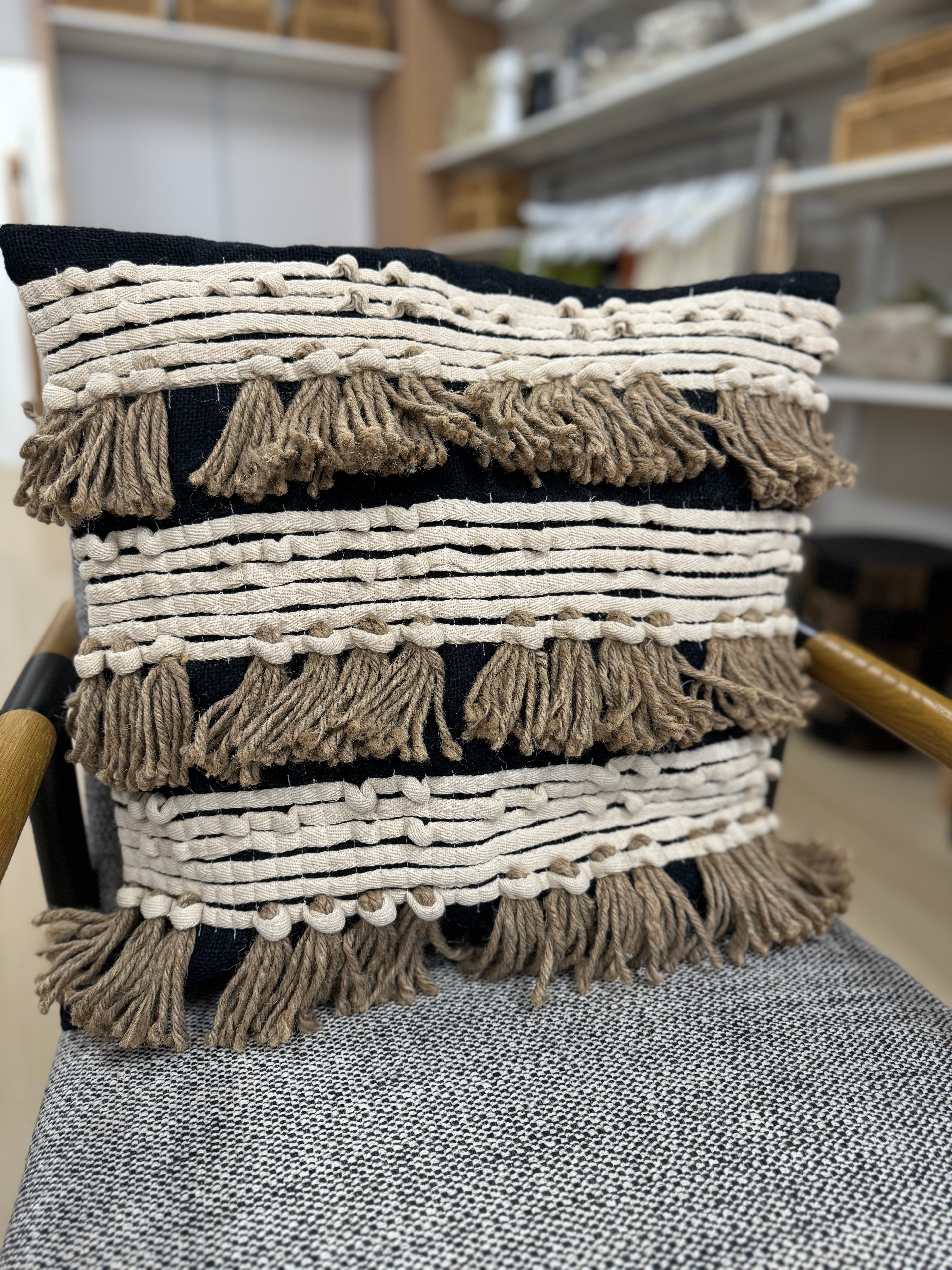 Burlap Fringe Pillow Cover - Salt & Creek