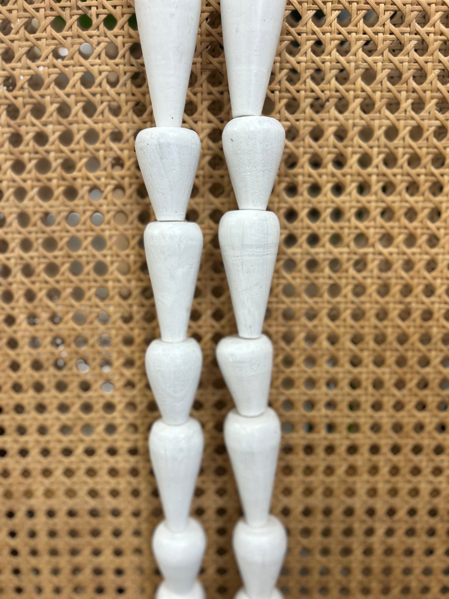 Large White Wooden Bead Garland