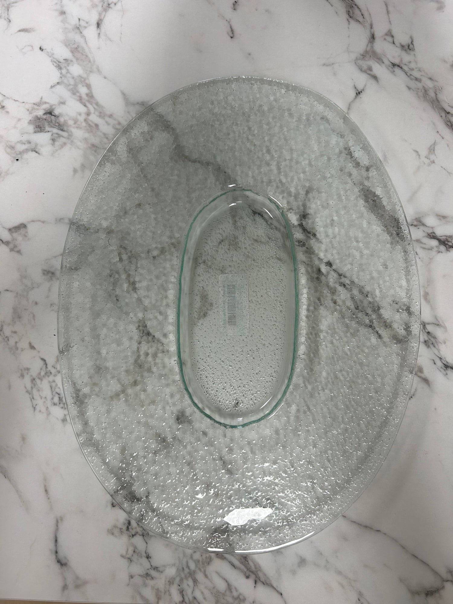 Oval Bubble Glass Plate