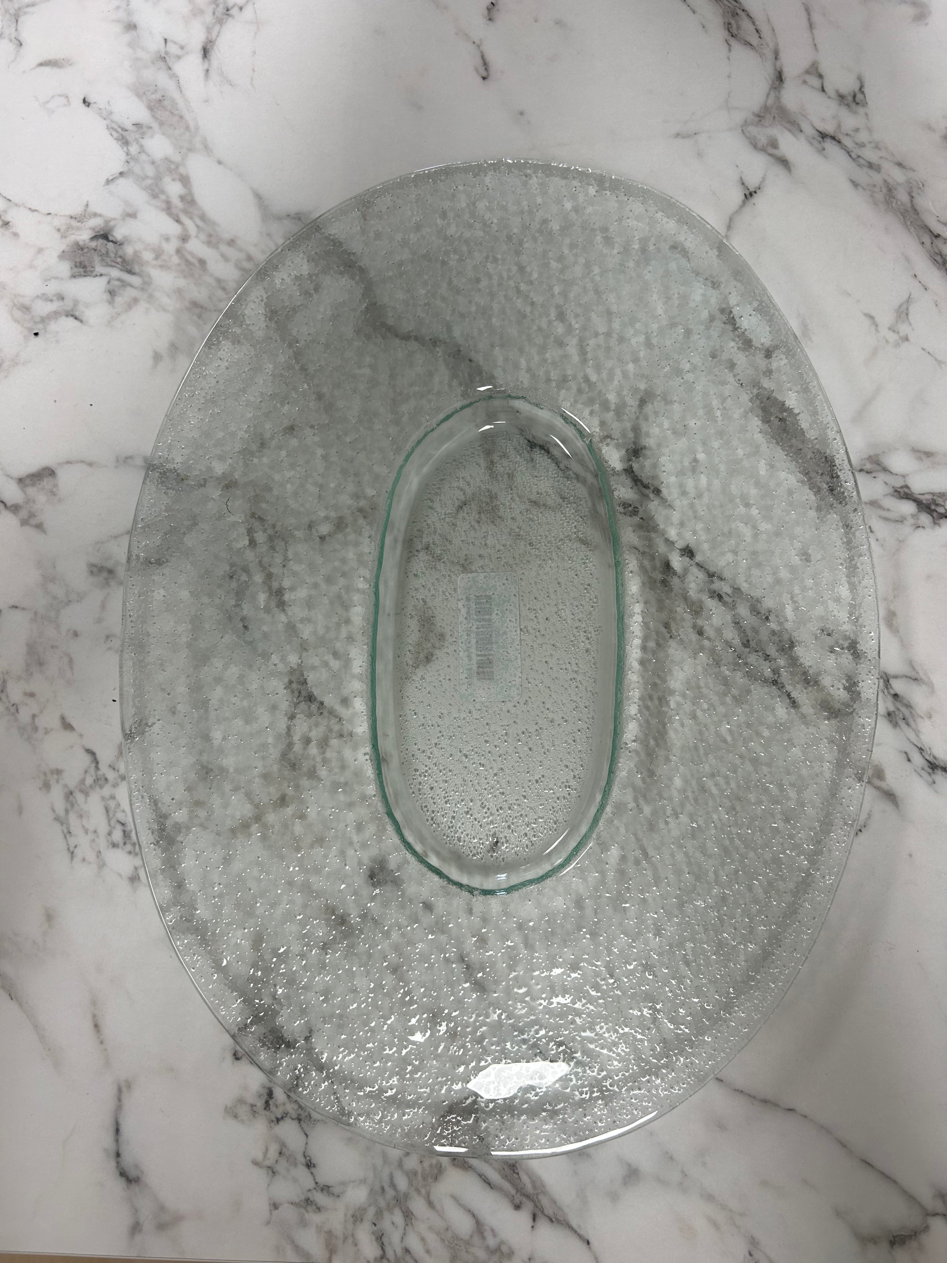 Oval Bubble Glass Plate