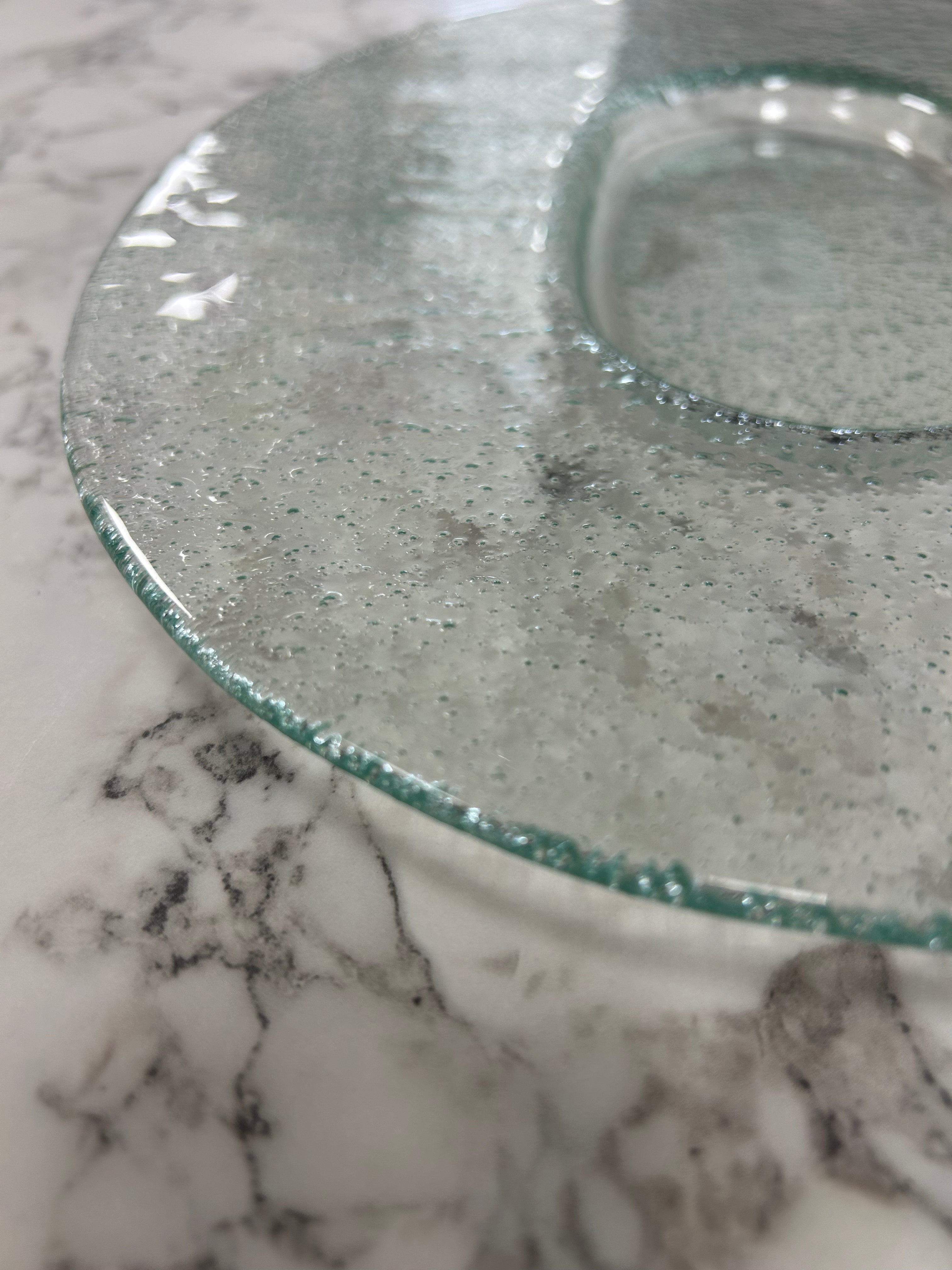 Oval Bubble Glass Plate