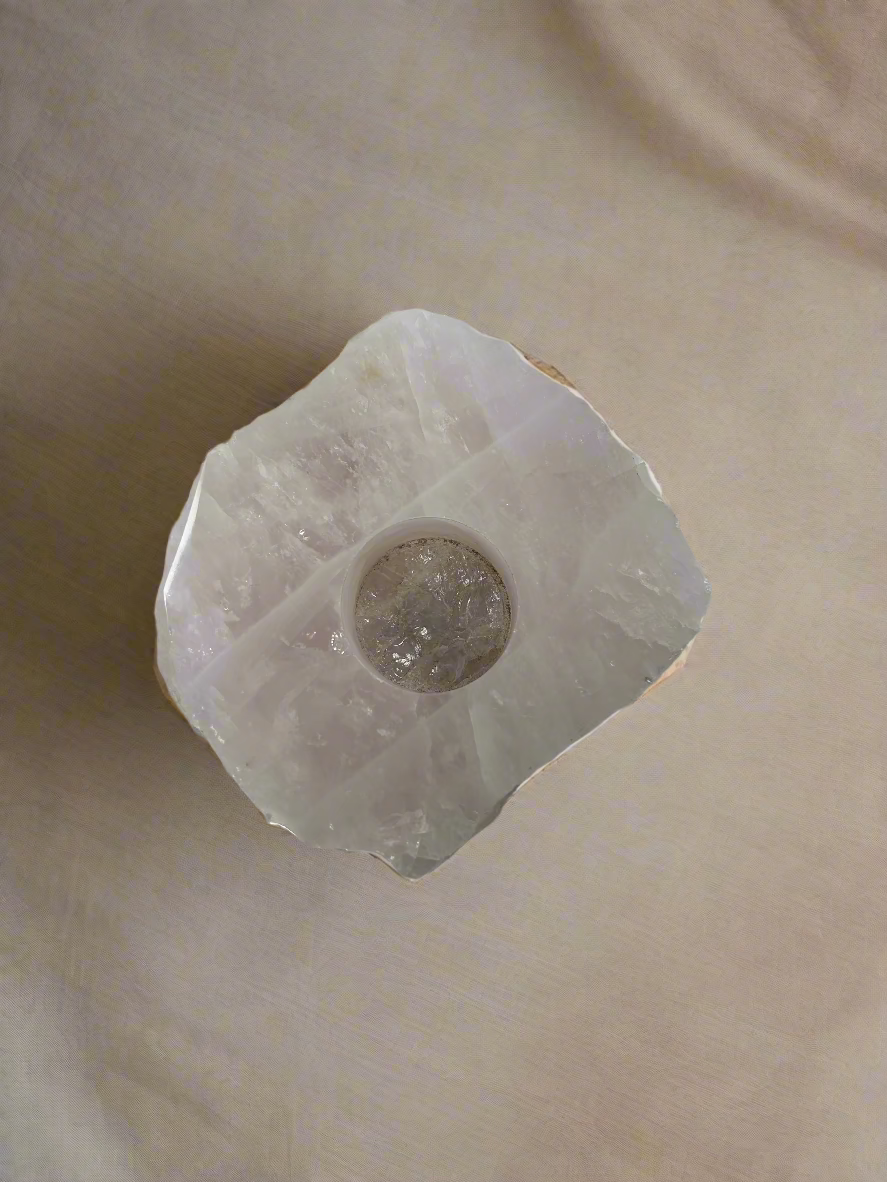 Aura Rose Quartz Candle Holder
