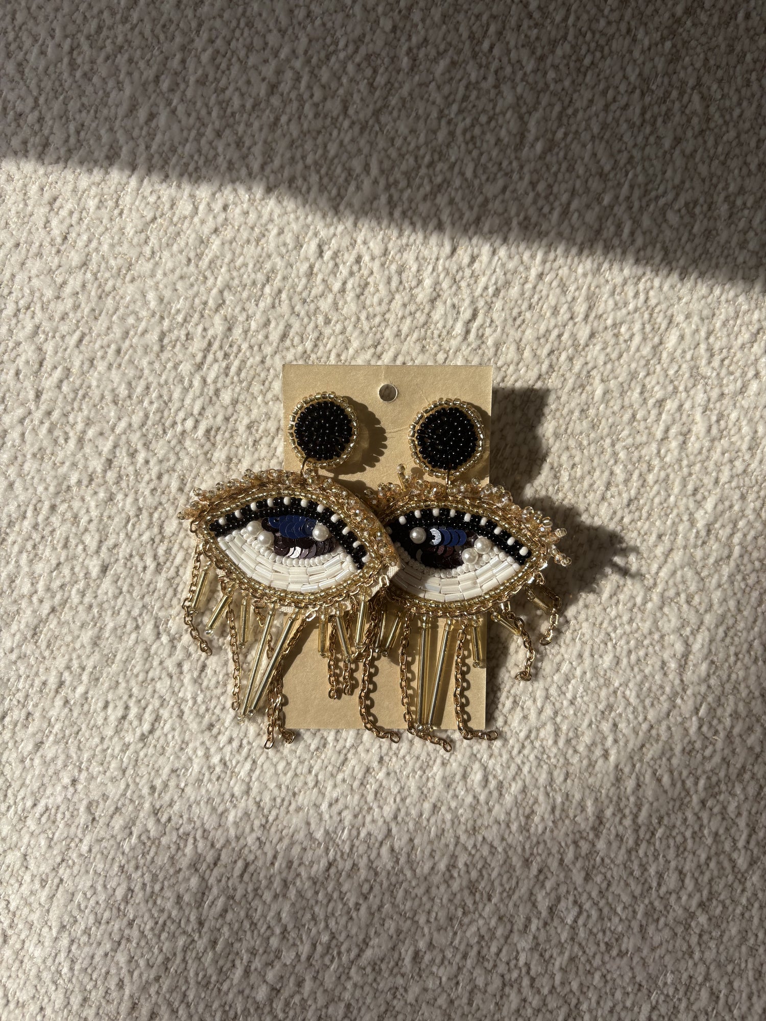 Golden Eye Embellished Earrings
