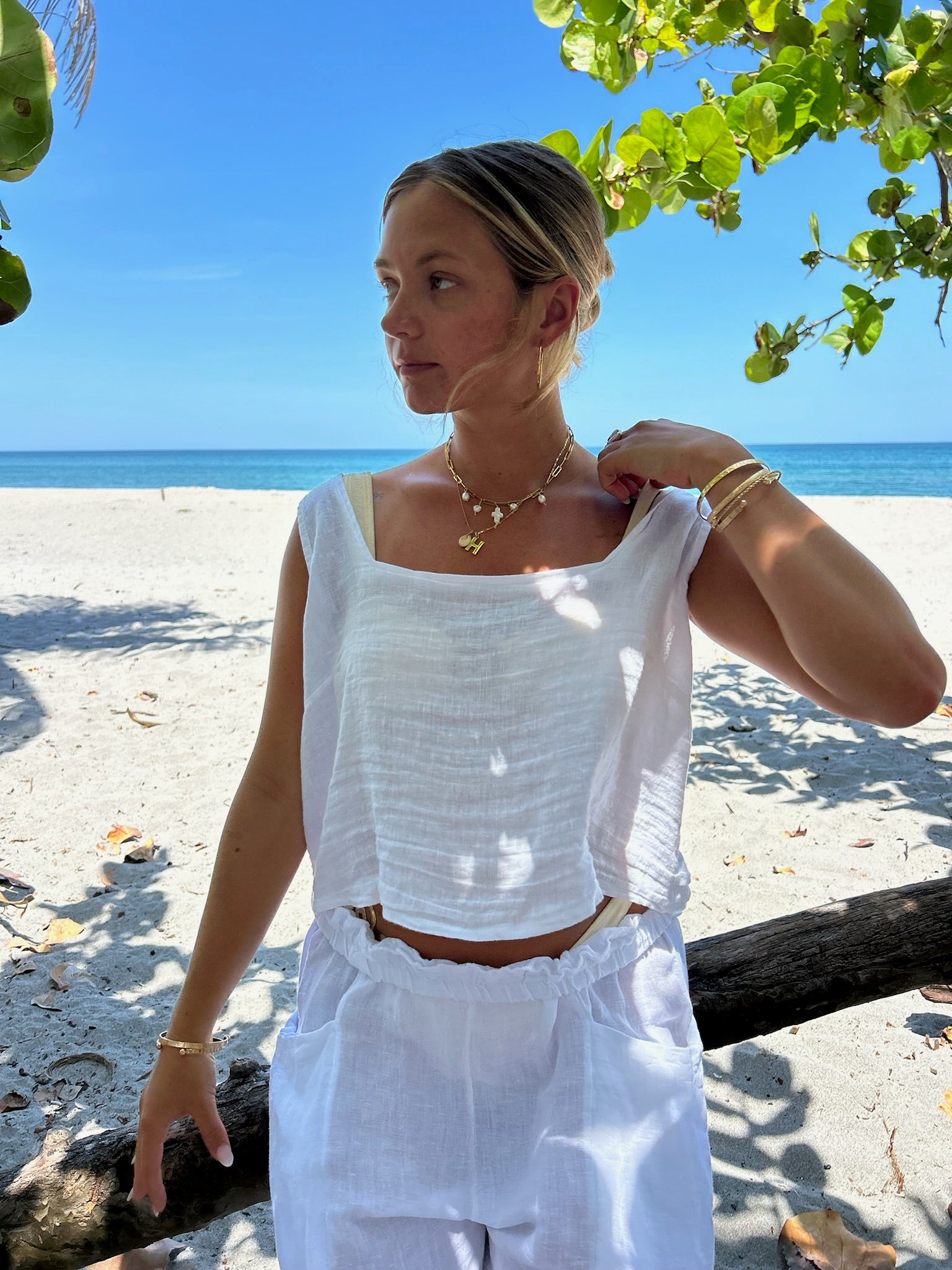 White Linen Tank Top - Salt & Creek
