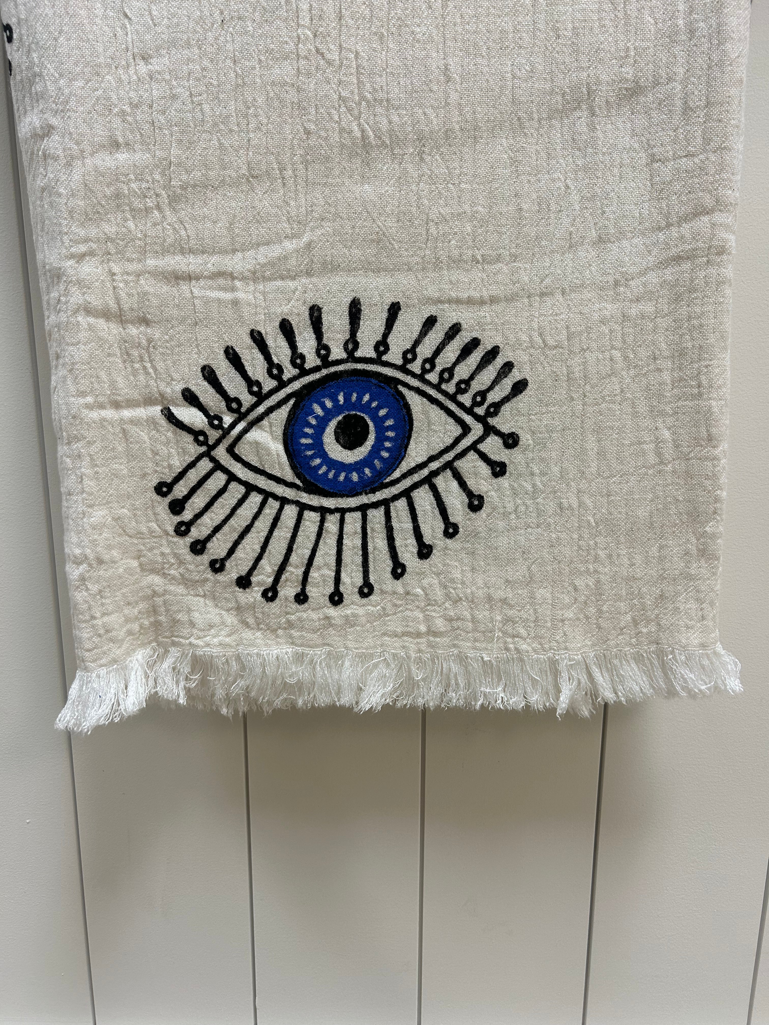 Evil Eye Fringe Towel