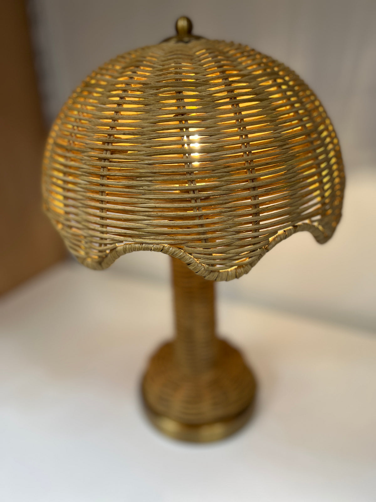 Rattan Scalloped Lamp - Salt & Creek