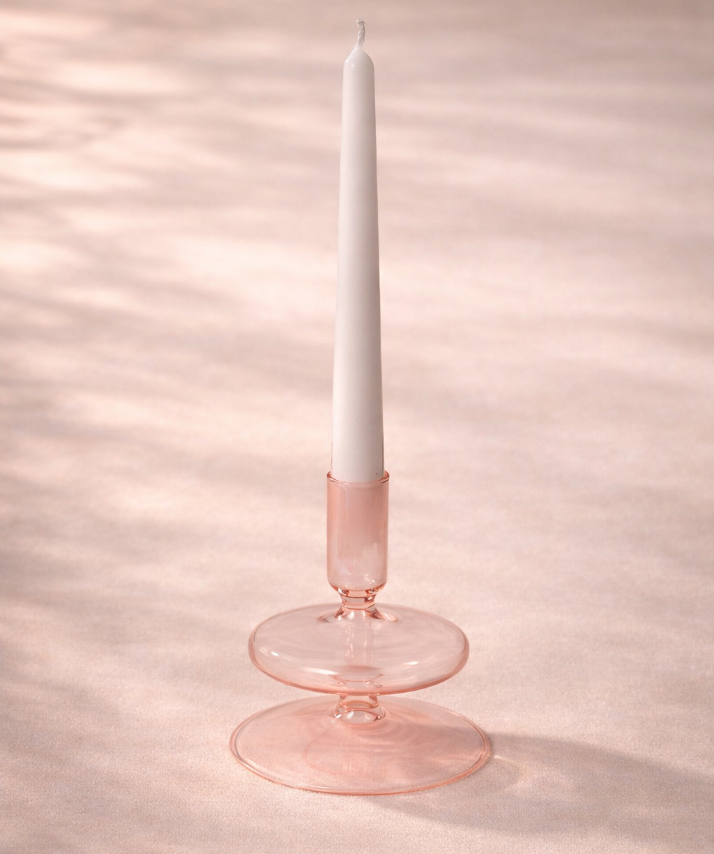 Glass Taper Candle Holder - Blush - Salt & Creek