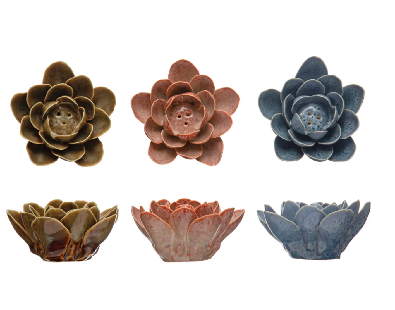 Stoneware Flower Incense Holder - Salt & Creek