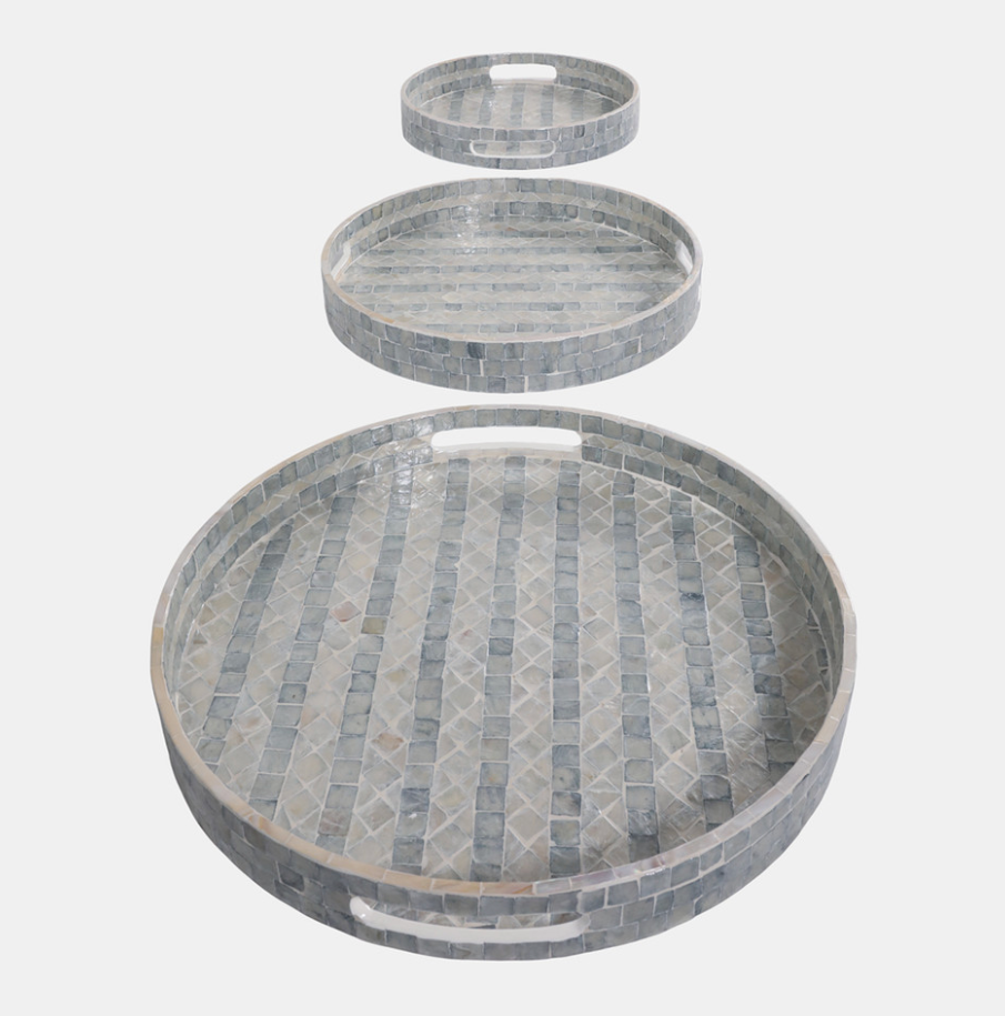 Selena Capiz Tray Set - Salt & Creek