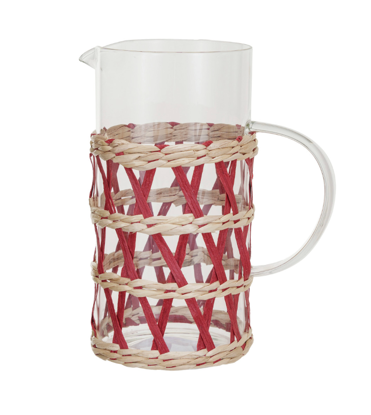 1-1/4 Quart Glass Pitcher w/ Woven Sleeve - Salt & Creek
