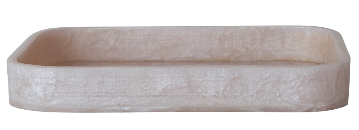 Marbled Resin Tray, Pearlized Finish, Pink (Each One Will Vary) - Salt & Creek