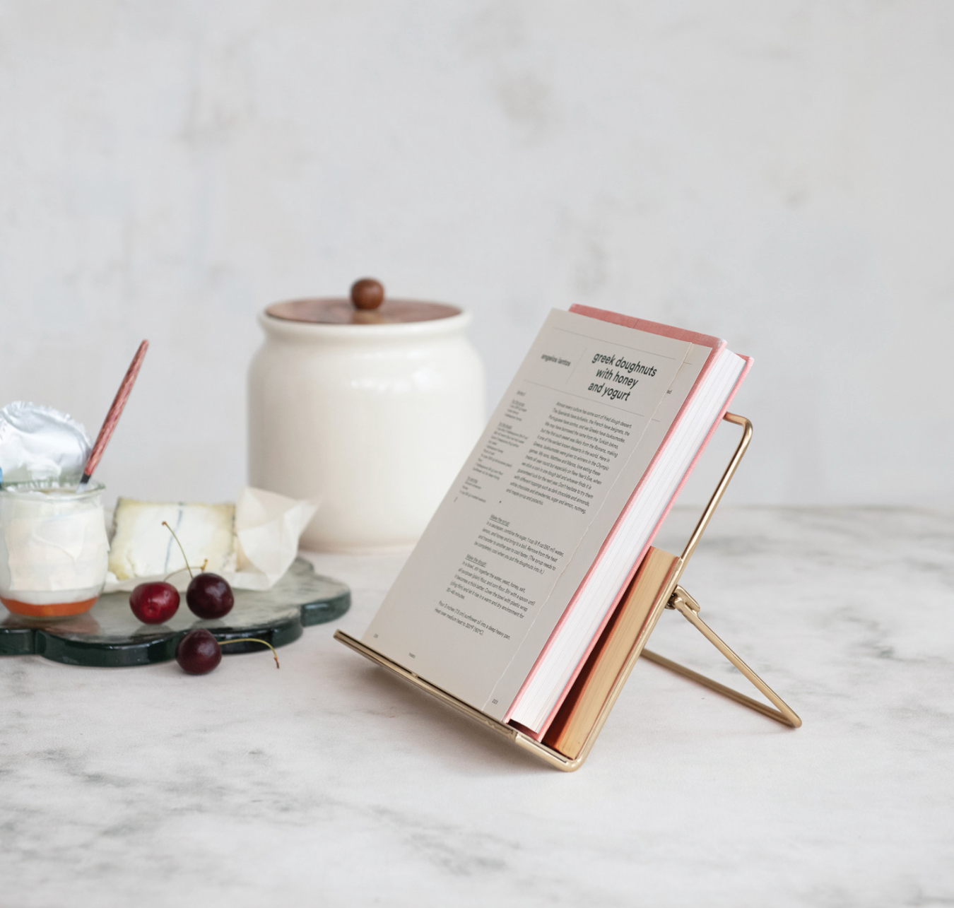 Metal Standing/Foldable Book Holder, Gold Finish - Salt & Creek