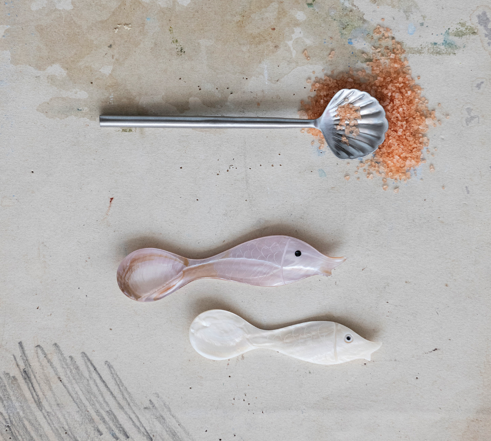 Stainless Steel Shell Shaped Spoon, Brushed Silver Finish - Salt & Creek