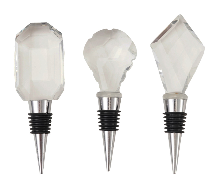 Crystal Bottle Stopper with Zinc Alloy Base, 3 Styles - Salt & Creek