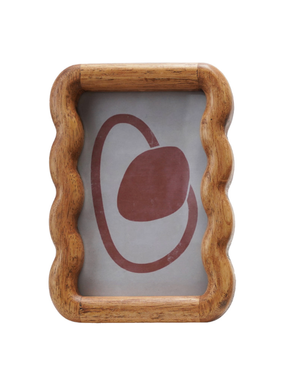 Rubberwood Scalloped Photo Frame, Natural (Holds 4" x 6" Photo) - Salt & Creek