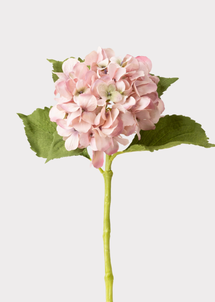 Small Hydrangea Artificial Flower in Antique Pink - 19" - Salt & Creek