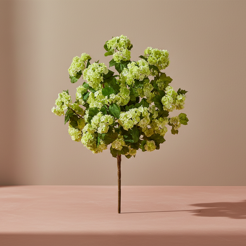 Faux Snowball Hydrangea Bush in Green - 20"