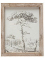 Wood Framed Glass Wall Decor