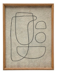 Wood Framed Glass Wall Decor