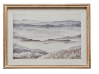 Wood Framed Glass Wall Decor