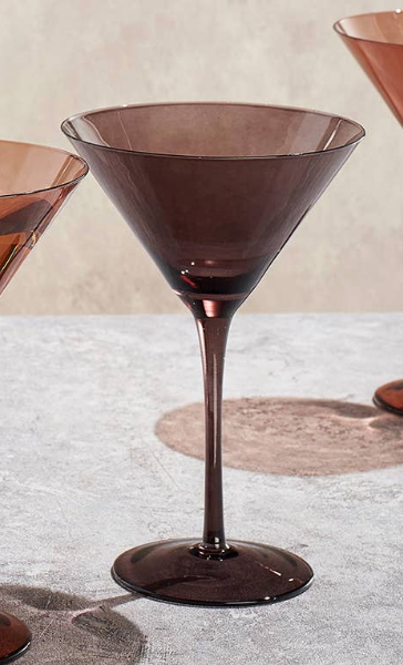 Venus Martini Glass 8oz - Smoked Quartz