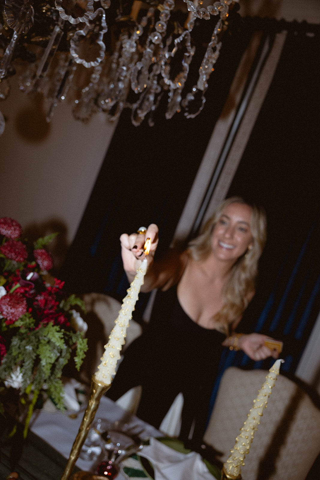 Tree Shaped Taper Candles- Eggnog & Gold, Set of 2