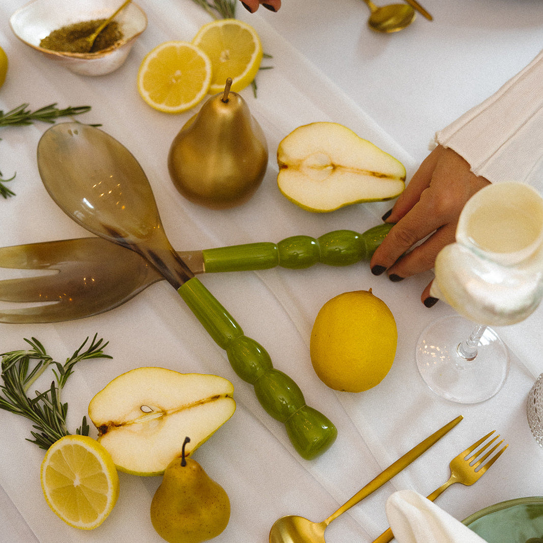 Green Horn Salad Servers -Set of 2 - Salt & Creek