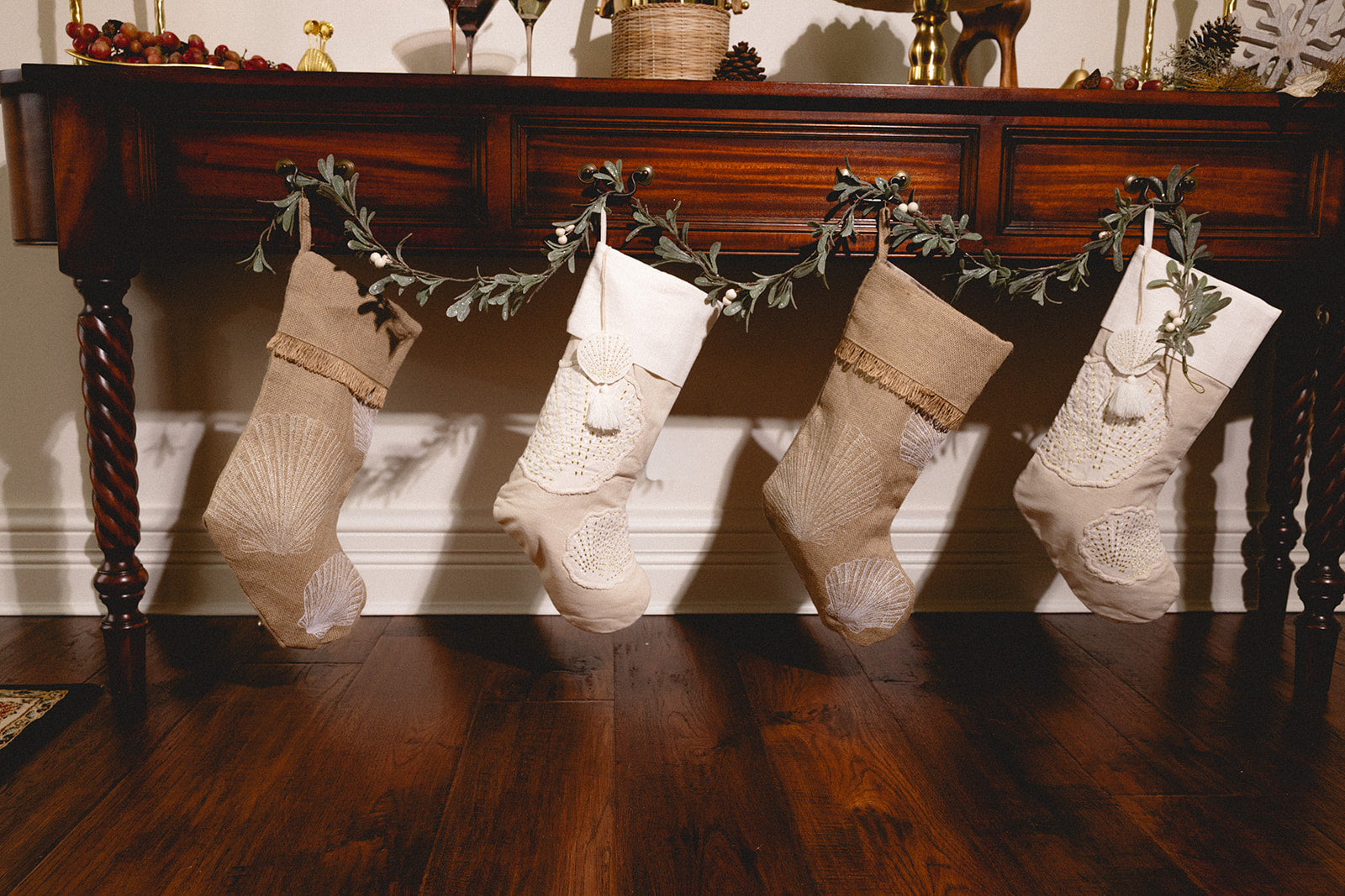 Christmas Shells Coastal Stocking