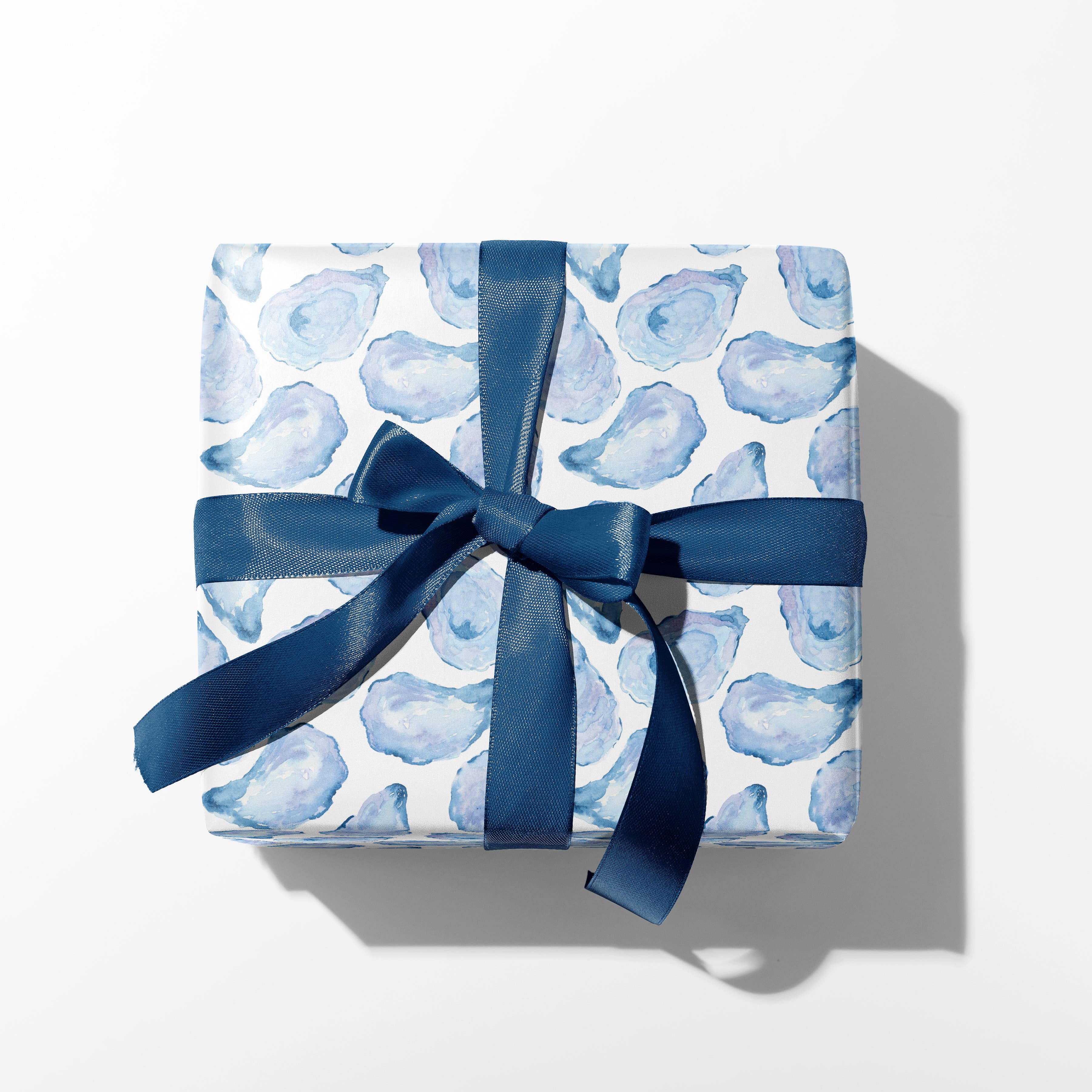 Watercolor Mussel Shell Gift Wrap | Oyster Shell Gift Wrap